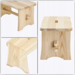 KADAX Tabouret de Cuisine en Bois Tabouret Chaise 39cm Plateforme Solide Ryczka