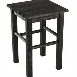 KADAX Tabouret de Cuisine en Bois Tabouret Chaise 43,5 cm Noir Massif