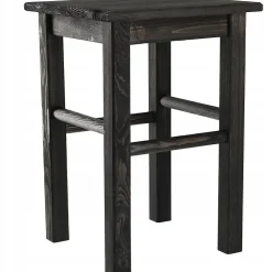 KADAX Tabouret de Cuisine en Bois Tabouret Chaise 43,5 cm Noir Massif