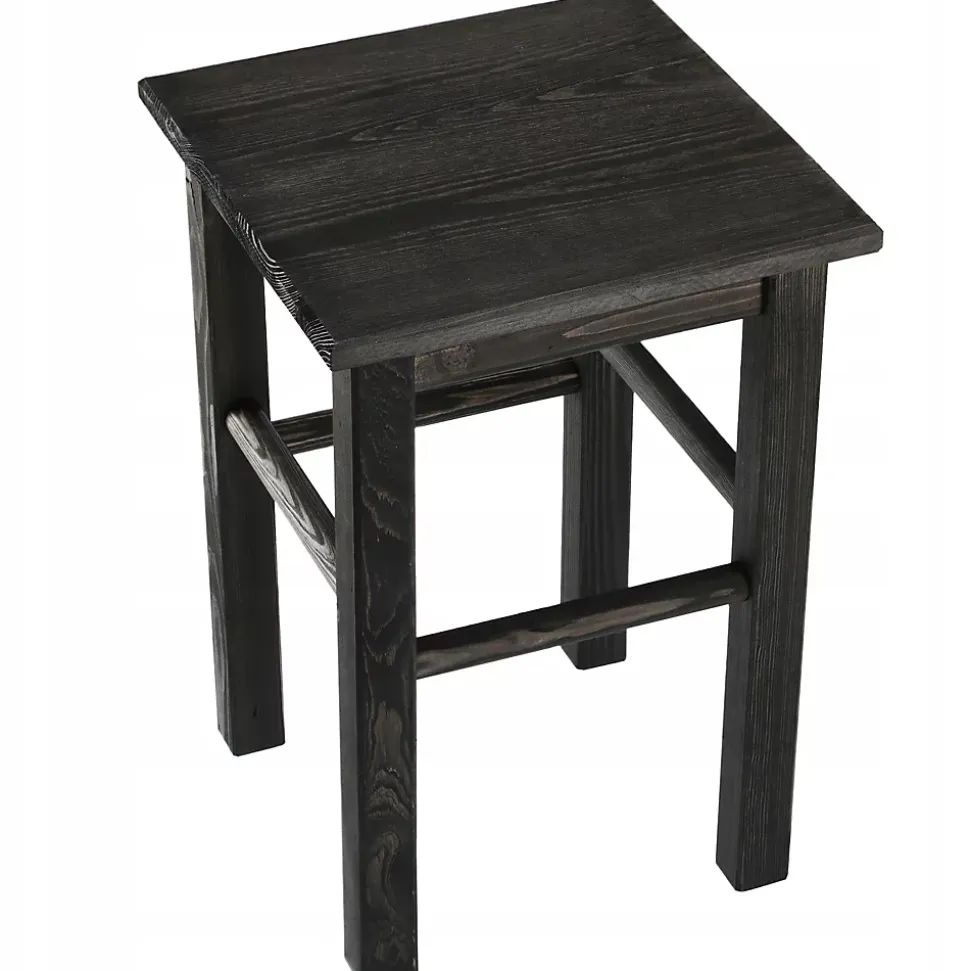 KADAX Tabouret de Cuisine en Bois Tabouret Chaise 43,5 cm Noir Massif