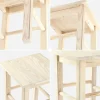 KADAX Tabouret de cuisine en bois massif naturel 43,5 cm