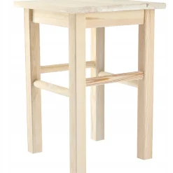 KADAX Tabouret de cuisine en bois massif naturel 43,5 cm