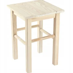 KADAX Tabouret de cuisine en bois massif naturel 43,5 cm