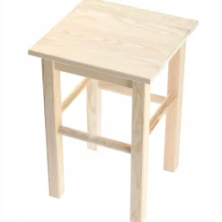 KADAX Tabouret de cuisine en bois massif naturel 43,5 cm