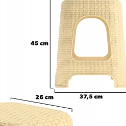 KADAX Tabouret Tabouret de Cuisine Rotin Beige 2 pcs