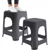 KADAX Tabouret Tabouret de Cuisine Rotin Anthracite 2 pcs