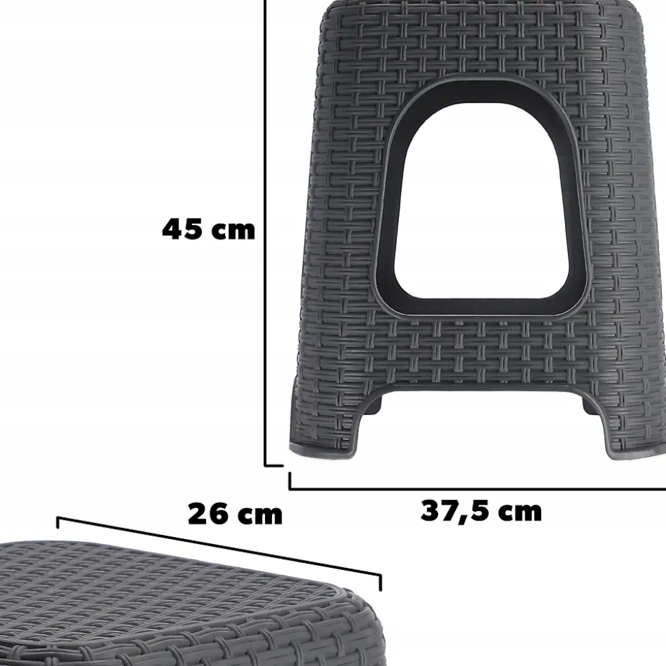 KADAX Tabouret Tabouret de Cuisine Rotin Anthracite 2 pcs