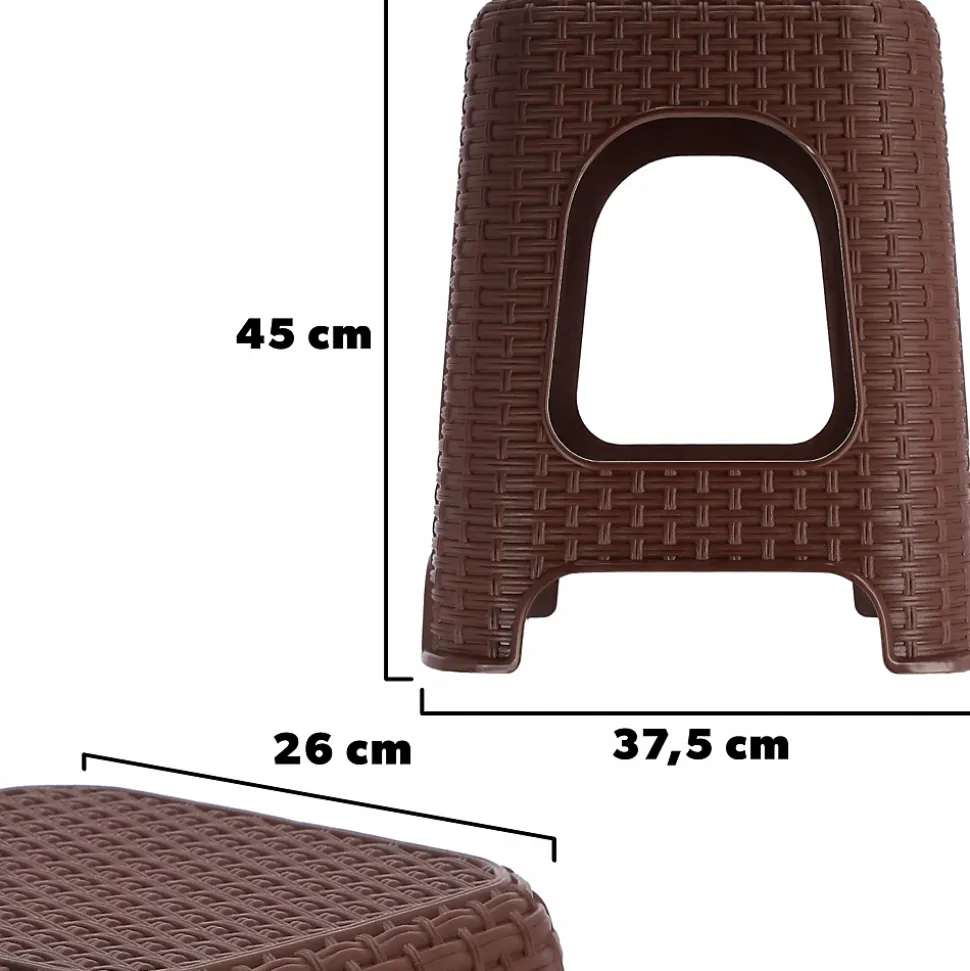 KADAX Tabouret Tabouret de Cuisine Rotin Marron 2 pcs