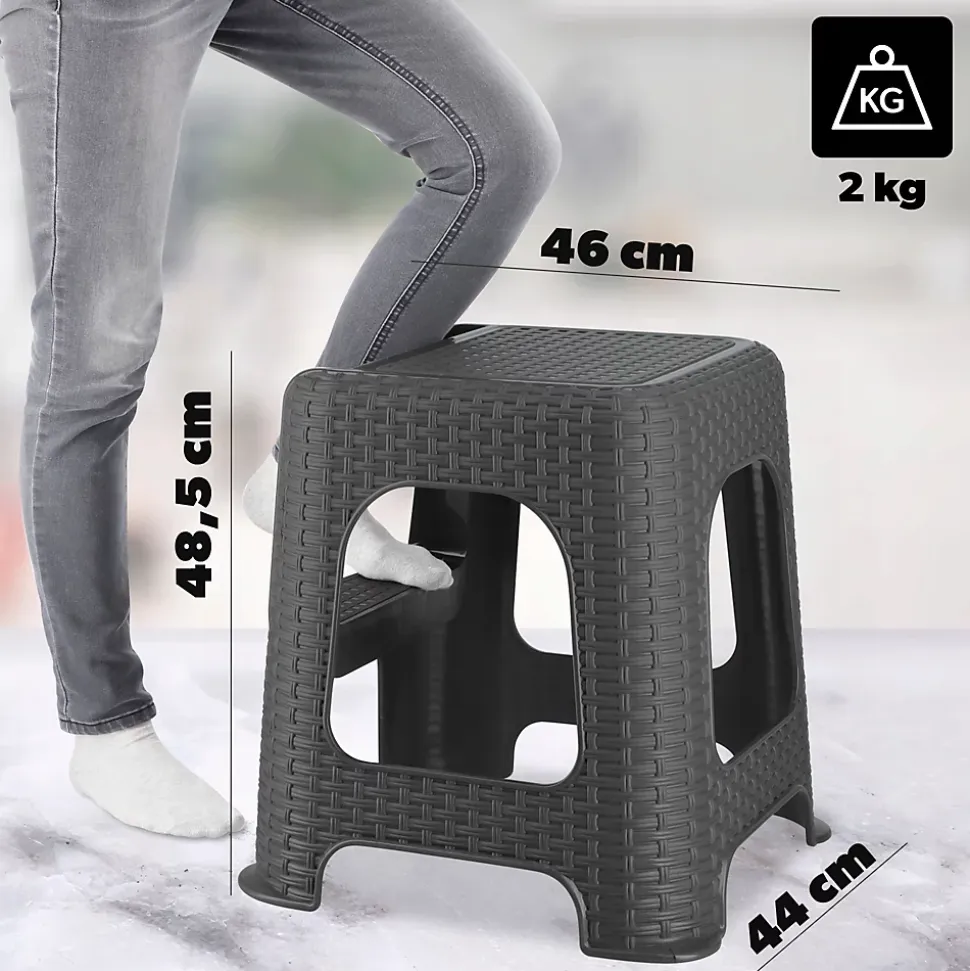 KADAX Tabouret Tabouret De Cuisine Échelle Solide Antidérapant Avec Marche 160kg