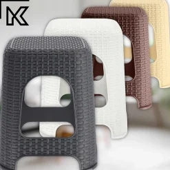 KADAX Tabouret Tabouret de Cuisine Rotin Blanc 2 pcs