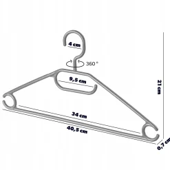 KADAX 5x cintres pivotants en plastique pour vêtements, gris