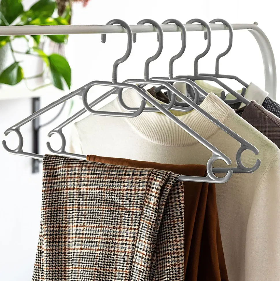 KADAX 5x cintres pivotants en plastique pour vêtements, gris
