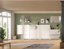 Kai - Armoire à chaussures (L/H/P : 60x130x18 cm) en imitation blanc