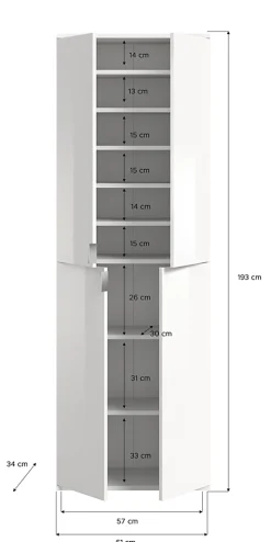 Kai - Armoire haute (L/H/P : 61x193x34 cm) en imitation chêne Artisan et imitation chêne Artisan