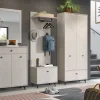 Kai - Armoire vestiaire (L/H/P : 80x190x35 cm) en mélaminé beige sable et embouti mat beige sable