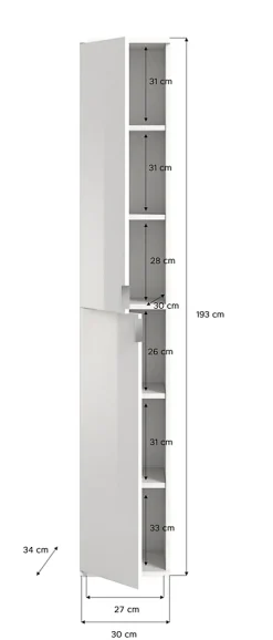Kai - Combinaison de vestiaires (L/H/P : 121x193x34 cm) en imitation chêne Artisan / verre miroir