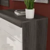 Kai - Combinaison de vestiaires (L/H/P : 272x197x40 cm) en imitation argent fumé et blanc brillant embouti