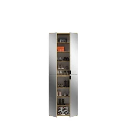 Kai - Combinaison de vestiaires (L/H/P : 183x193x34 cm) en imitation blanc et imitation chêne Artisan / verre miroir