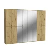 Kai - Combinaison de vestiaires (L/H/P : 244x193x34 cm) en imitation chêne Artisan / verre miroir