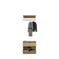 Kai - Combinaison de vestiaires (L/H/P : 213x193x34 cm) en imitation chêne Artisan