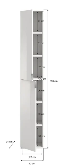 Kai - Combinaison de vestiaires (L/H/P : 91x193x34 cm) en imitation chêne Artisan et imitation chêne Artisan