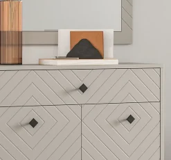 Kai - Combinaison de vestiaires (L/H/P : 215x190x35 cm) en mélaminé beige sable et embouti mat beige sable