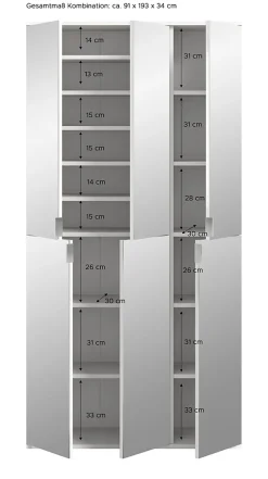 Kai - Combinaison de vestiaires (L/H/P : 91x193x34 cm) en imitation chêne Artisan et verre miroir