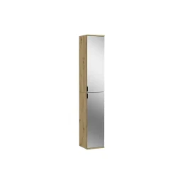 Kai - Combinaison de vestiaires (L/H/P : 91x193x34 cm) en imitation chêne Artisan et verre miroir