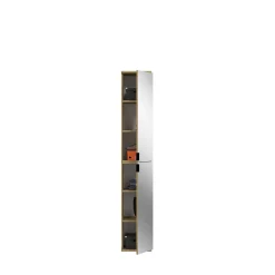 Kai - Combinaison de vestiaires (L/H/P : 91x193x34 cm) en imitation chêne Artisan et verre miroir