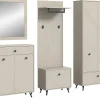Kai - Combinaison de vestiaires (L/H/P : 250x190x35 cm) en mélaminé beige sable et embouti mat beige sable
