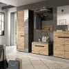 Kai - Combinaison de vestiaires (L/H/P : 175x180x37 cm) en imitation basalte gris et imitation Artisan