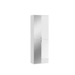 Kai - Combinaison de vestiaires (L/H/P : 60x193x34 cm) en imitation blanc et blanc brillant