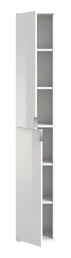 Kai - Combinaison de vestiaires (L/H/P : 60x193x34 cm) en imitation blanc et blanc brillant