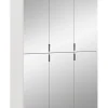 Kai - Combinaison de vestiaires (L/H/P : 91x193x34 cm) en imitation blanc et verre miroir