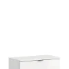 Kai - Commode + barre de penderie (L/H/P : 61x62+3+14x34 cm) en imitation blanc et blanc brillant