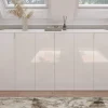 Kai - Commode (L/H/P : 30x99x34 cm) en imitation blanc et blanc brillant