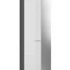 Kai - Vestiaire (L/H/P : 62x197x37 cm) en imitation argent fumé et blanc brillant embouti