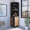 Kaia meuble bar angle avec porte et rangement bouteilles