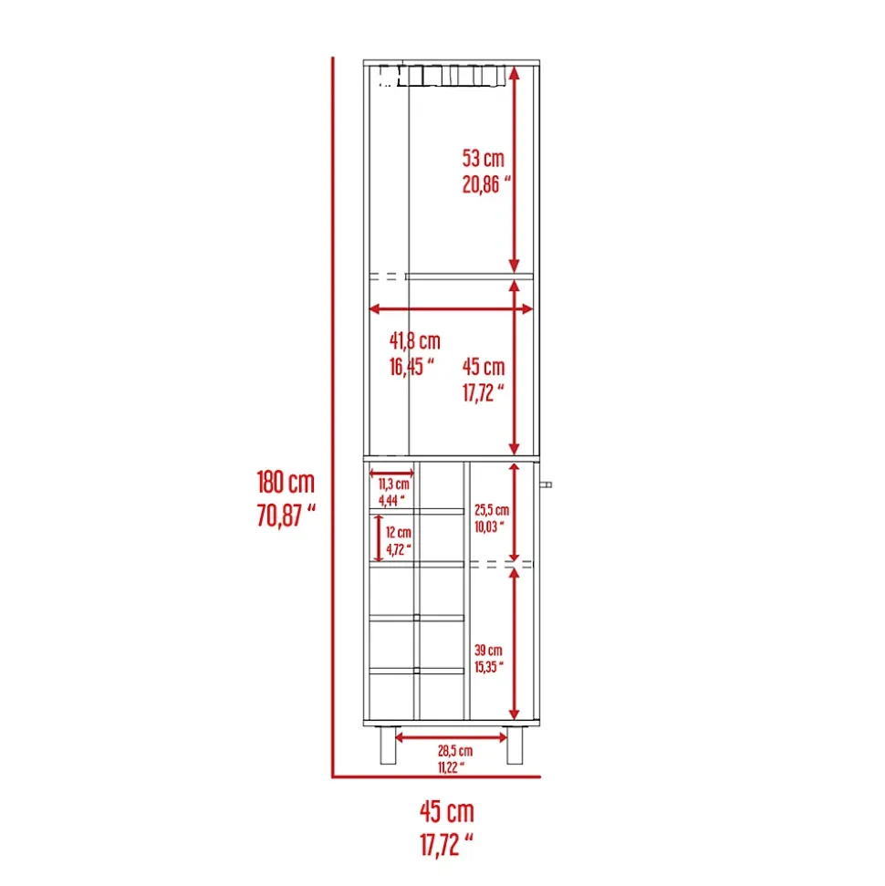 Kaia meuble bar angle avec porte et rangement bouteilles