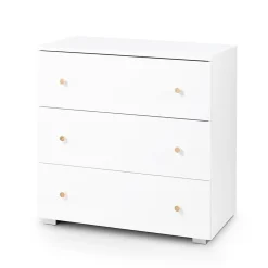 KAROLINA II Ensemble lit bébé 120x60 et commode à langer 3 tiroirs Blanc