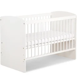 KAROLINA II Ensemble lit bébé 120x60 et commode à langer 3 tiroirs Blanc