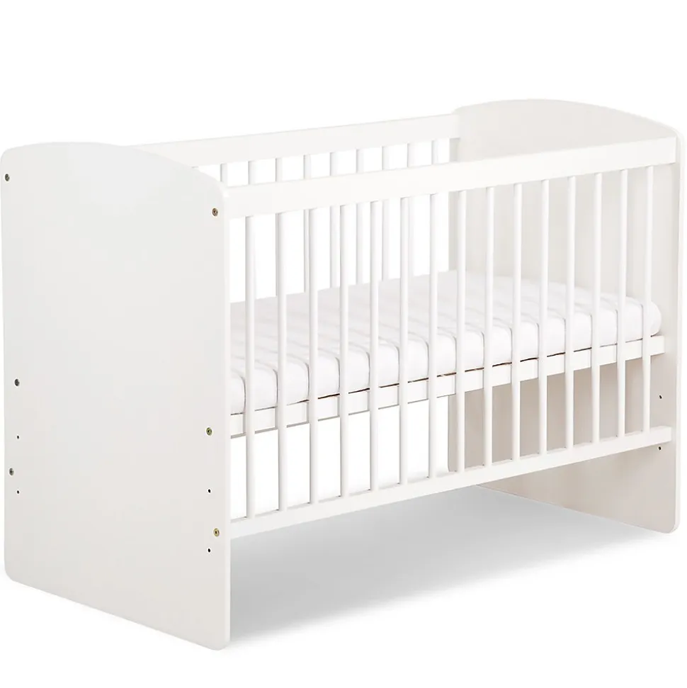 KAROLINA II Ensemble lit bébé 120x60 et commode à langer 3 tiroirs Blanc