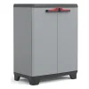 KETER - Armoire basse Stilo - 68 x 39 x 90 cm - Gris Noir Rouge