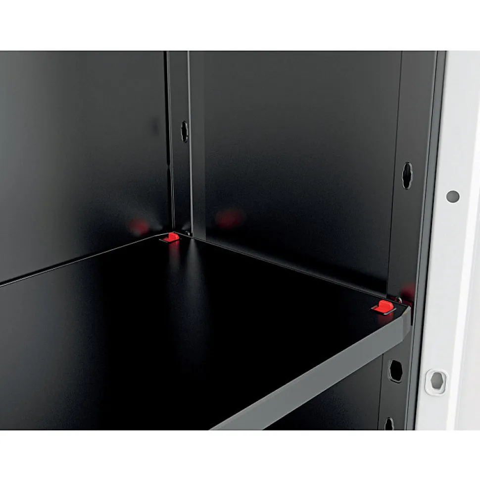 KETER - Armoire basse Stilo - 68 x 39 x 90 cm - Gris Noir Rouge