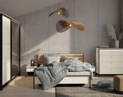 Kimi - armoire - 2 portes coulissantes - led et miroir inclus - 220x221 cm - Best Mobilier