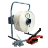 Kit 1 Feuillard de cerclage fil à fil 19 mm x 600 m + 1 tendeur OFFERT + 1 dévidoir + boucles - Résistance 550kg - TECPLAST KFF2