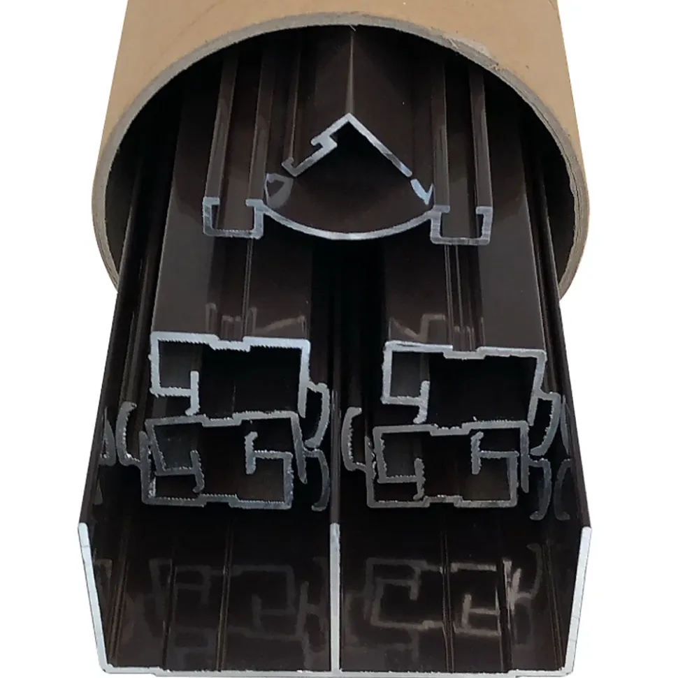 Kit de quincaillerie Styldoor en alu pour placard coulissant avec freins et balais H2.5m x L3m, 3 vantaux, finition Taupe Brun