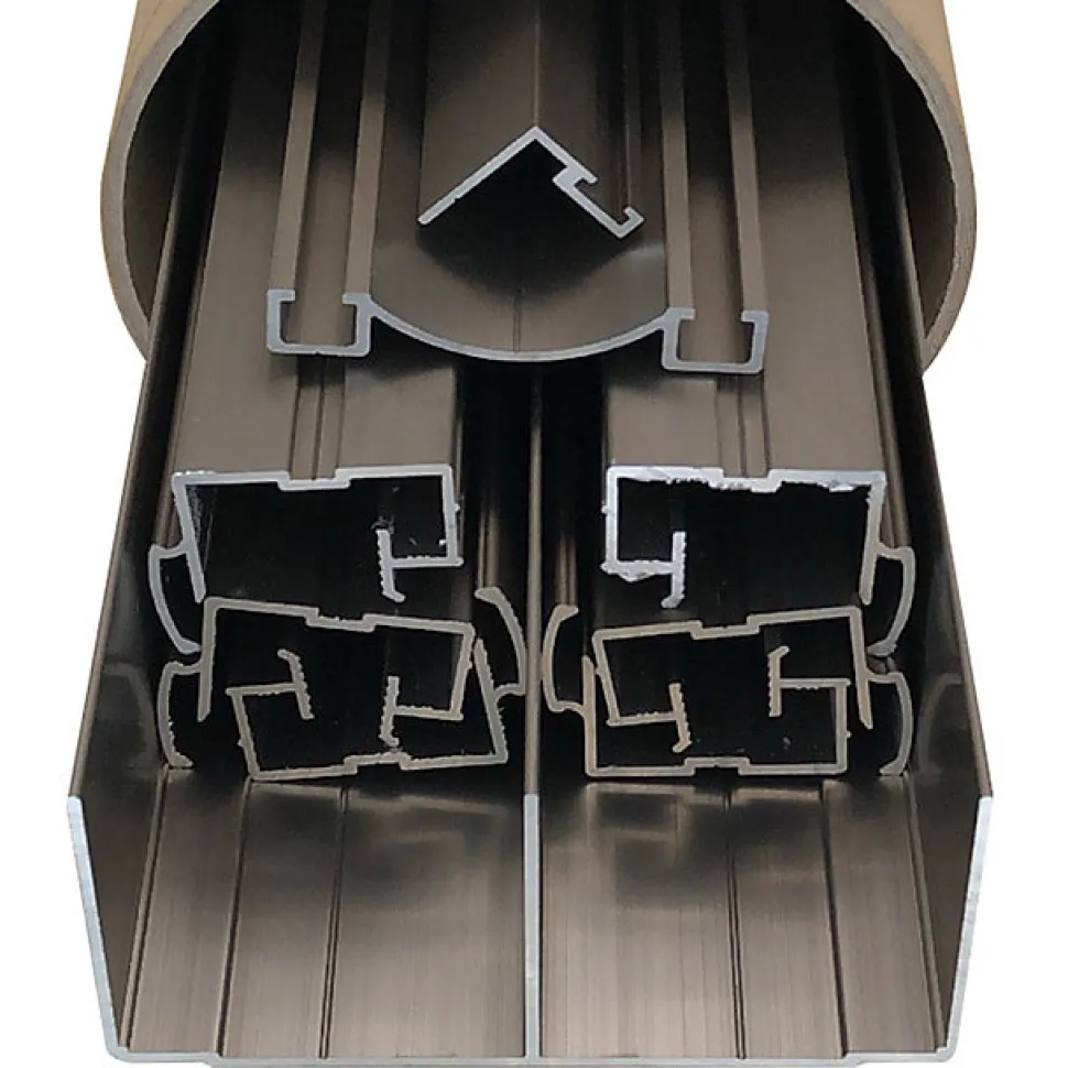 Kit de quincaillerie Styldoor en alu pour placard coulissant avec freins et balais H2.5m x L3m, 3 vantaux, finition Inox Brossé