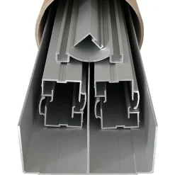 Kit de quincaillerie Styldoor en alu pour placard coulissant avec freins et balais H2.5m x L3m, 2 vantaux, finition Anodisé Argent