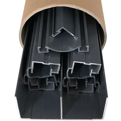 Kit de quincaillerie Styldoor en alu pour placard coulissant avec freins et balais H2.5m x L3m, 3 vantaux, finition Gris ardoise